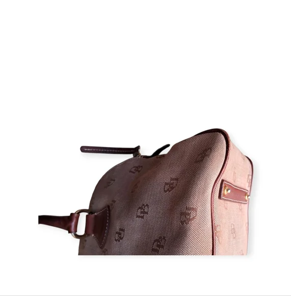 Vintage Dooney & Bourke Tan and Brown Logo Satchel - Picture 4 of 16